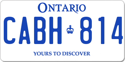 ON license plate CABH814