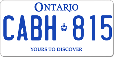 ON license plate CABH815