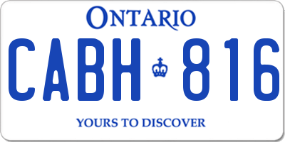 ON license plate CABH816