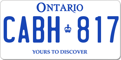 ON license plate CABH817