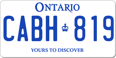 ON license plate CABH819