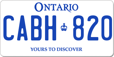 ON license plate CABH820