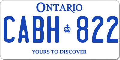 ON license plate CABH822