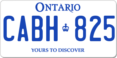 ON license plate CABH825