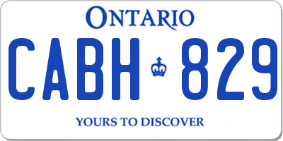 ON license plate CABH829