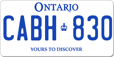 ON license plate CABH830