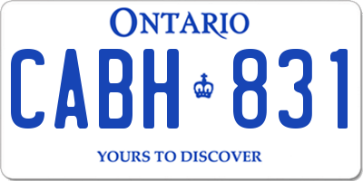 ON license plate CABH831