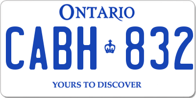 ON license plate CABH832