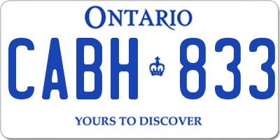 ON license plate CABH833