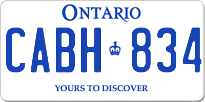 ON license plate CABH834