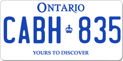 ON license plate CABH835