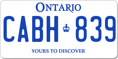 ON license plate CABH839