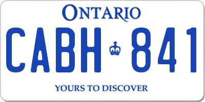 ON license plate CABH841