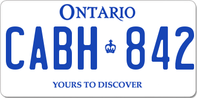 ON license plate CABH842