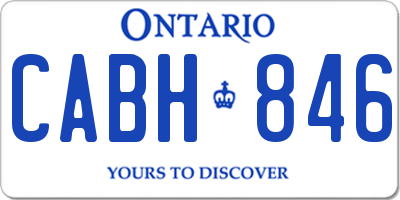 ON license plate CABH846