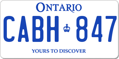 ON license plate CABH847