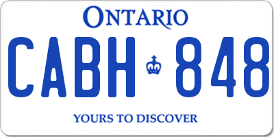 ON license plate CABH848