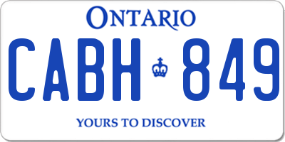 ON license plate CABH849