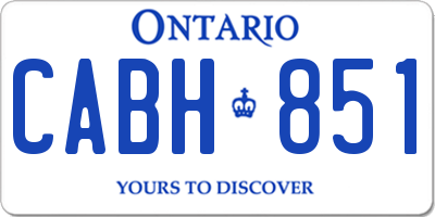 ON license plate CABH851