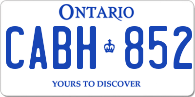 ON license plate CABH852