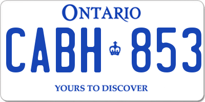 ON license plate CABH853