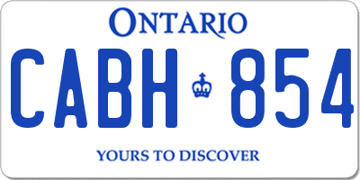 ON license plate CABH854