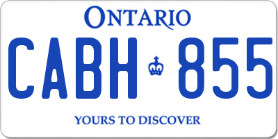 ON license plate CABH855