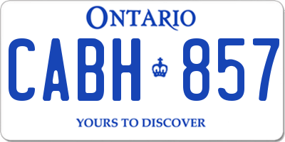 ON license plate CABH857