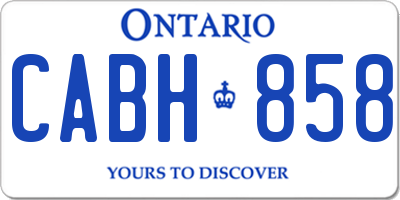 ON license plate CABH858