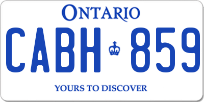 ON license plate CABH859