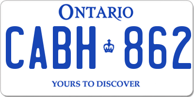 ON license plate CABH862