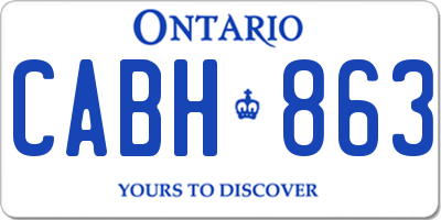 ON license plate CABH863