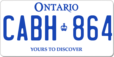 ON license plate CABH864