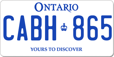 ON license plate CABH865