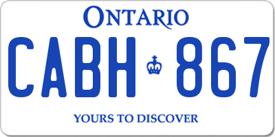 ON license plate CABH867