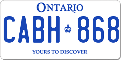 ON license plate CABH868