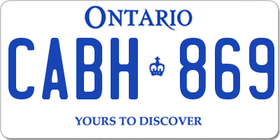 ON license plate CABH869