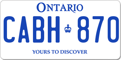 ON license plate CABH870