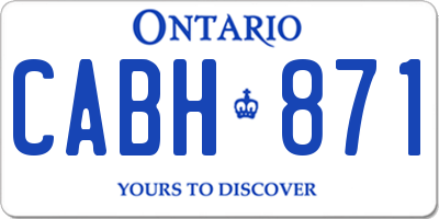 ON license plate CABH871