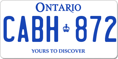 ON license plate CABH872