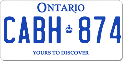 ON license plate CABH874