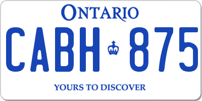 ON license plate CABH875