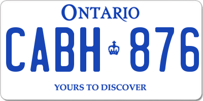 ON license plate CABH876