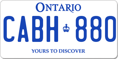 ON license plate CABH880