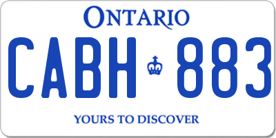 ON license plate CABH883