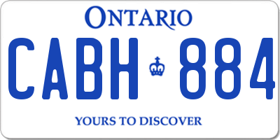 ON license plate CABH884