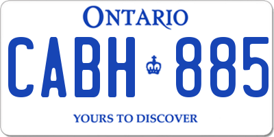 ON license plate CABH885