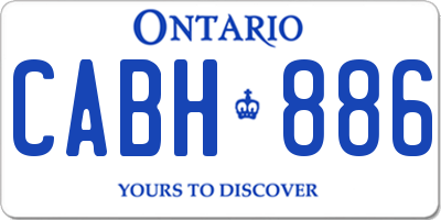 ON license plate CABH886