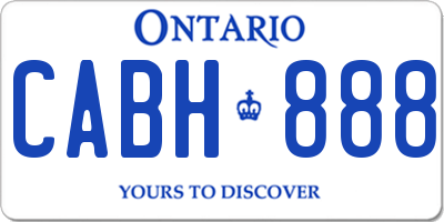 ON license plate CABH888