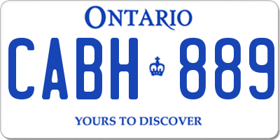 ON license plate CABH889